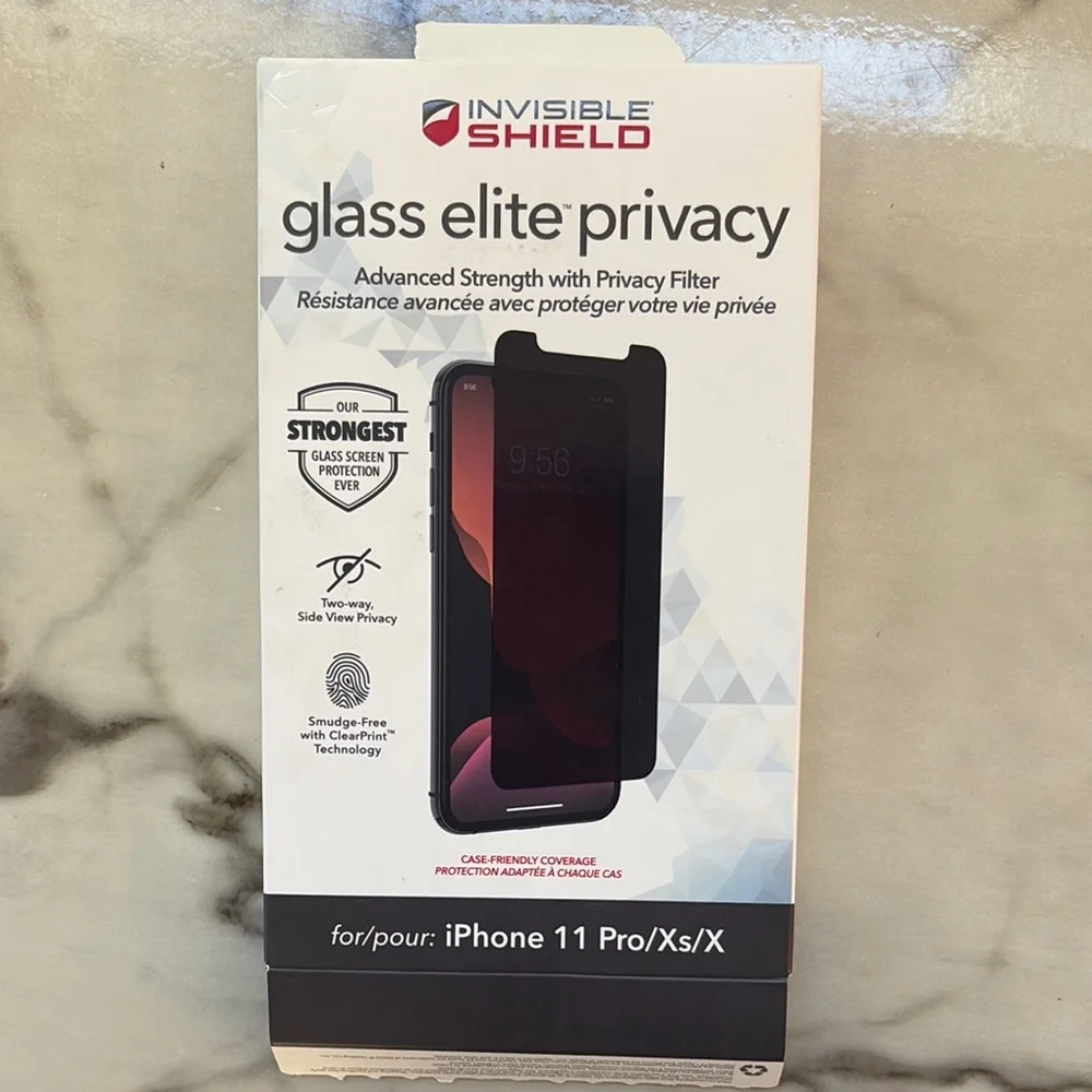 ZAGG Glass Elite Privacy Screen Protector for iPhone 11 Pro/XS/X - Black